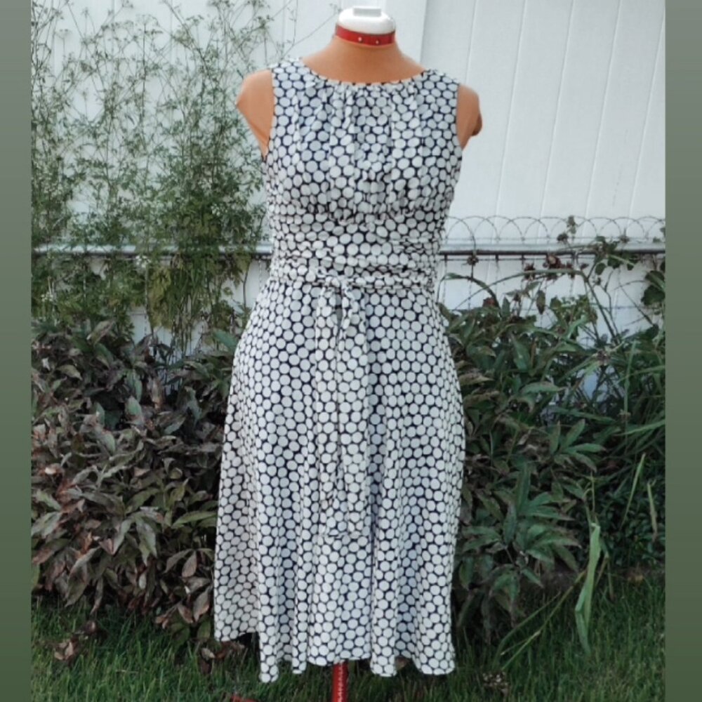 R & K Originals Soft Chiffon Fit-and-Flare Dress, Sash Waistline, 4 Petite